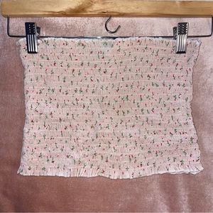 brandy melville pink floral tube top